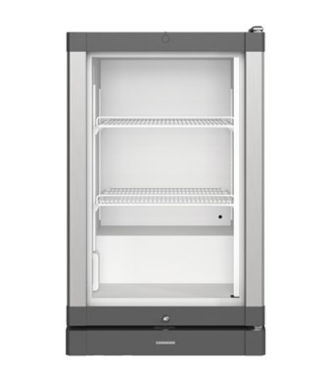 Display vrieskast 93/77 ltr (br/netto inh.)  497x558x816 mm (bxdxh) -10°C tot -25°C grijs met glasdeur F 913 - Liebherr