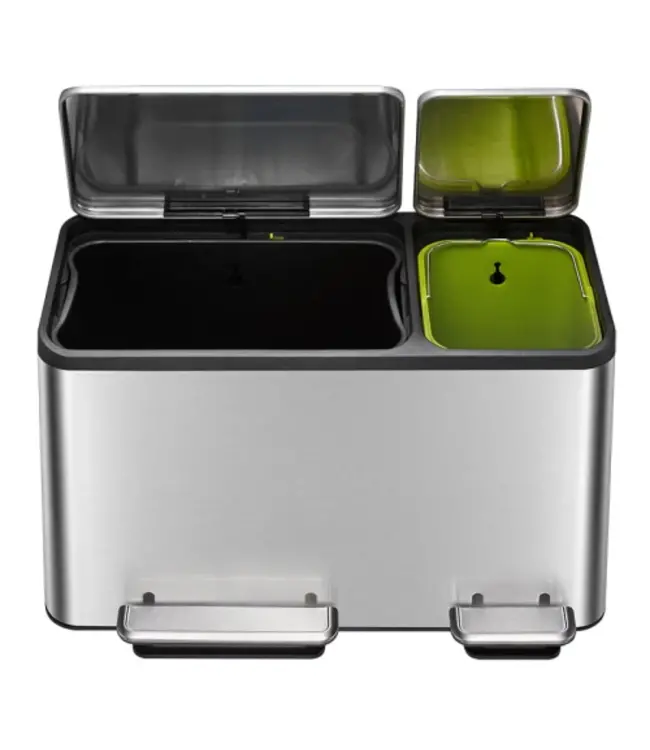 Pedaalemmer 45 ltr (30+15 L) Recycler mat RVS Ecocasa - EKO