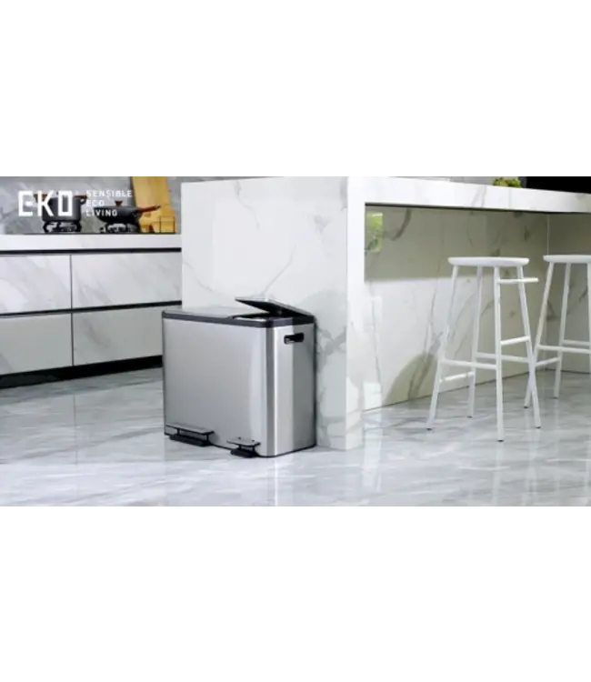 Pedaalemmer 45 ltr (30+15 L) Recycler mat RVS Ecocasa - EKO