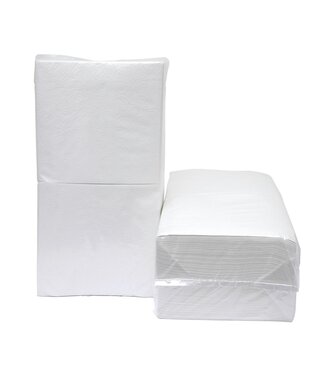 Sans Marque Servet 32x31,5 cm 1-laags wit papier 1/4 gevouwen | prijs & verp per 500 stuks
