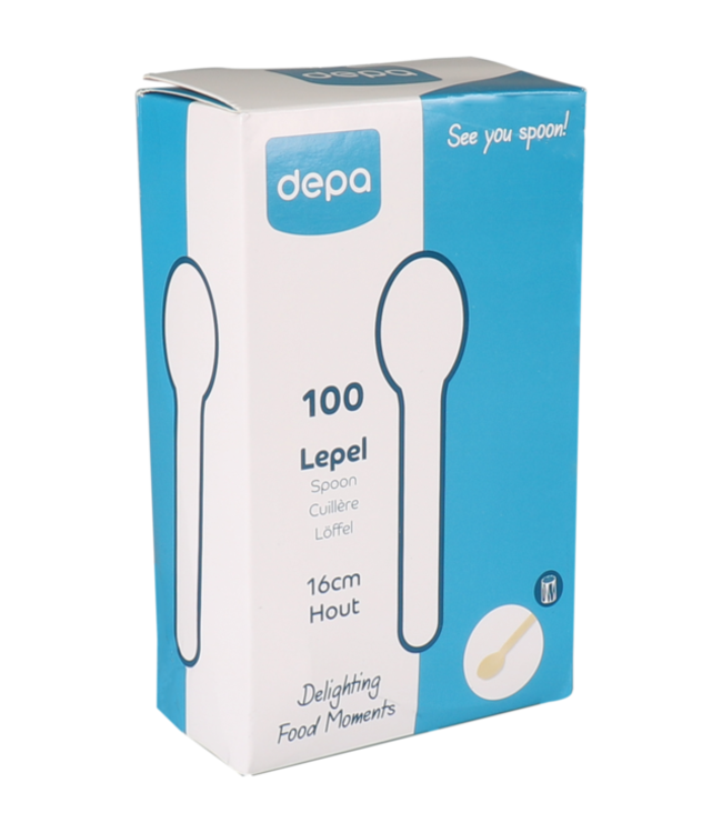 Lepel disp hout 160 mm - Depa | prijs & verp per 100 stuks