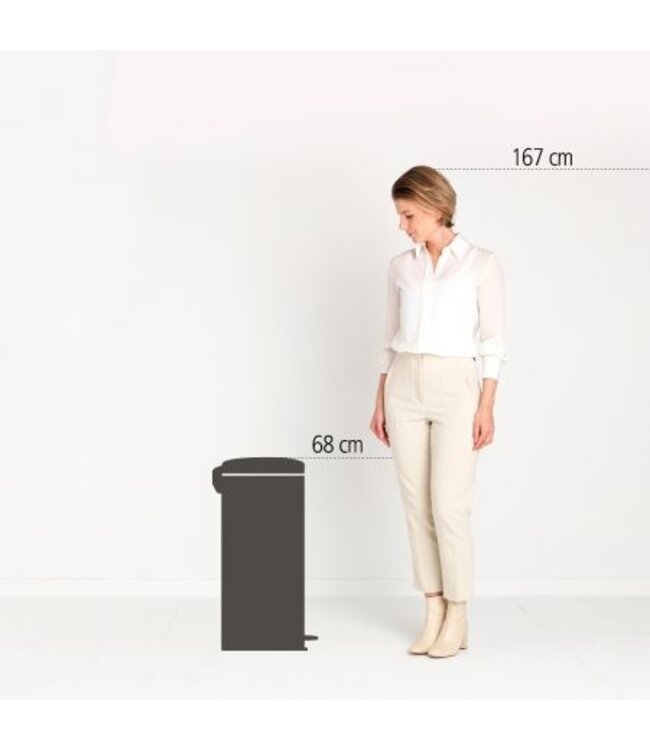 Pedaalemmer 30 ltr Matt Black NewIcon - Brabantia