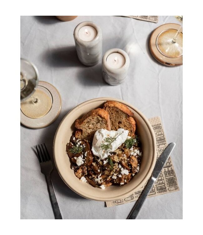 Bowl disp bagasse 90 cl Ø 210  x (h) 60 mm bruin | prijs & verp per 250 stuks