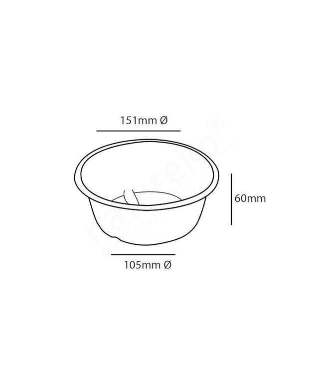 Bowl disp bagasse 60 cl Ø 151 x (h) 60 mm bruin | prijs & verp per 300 stuks