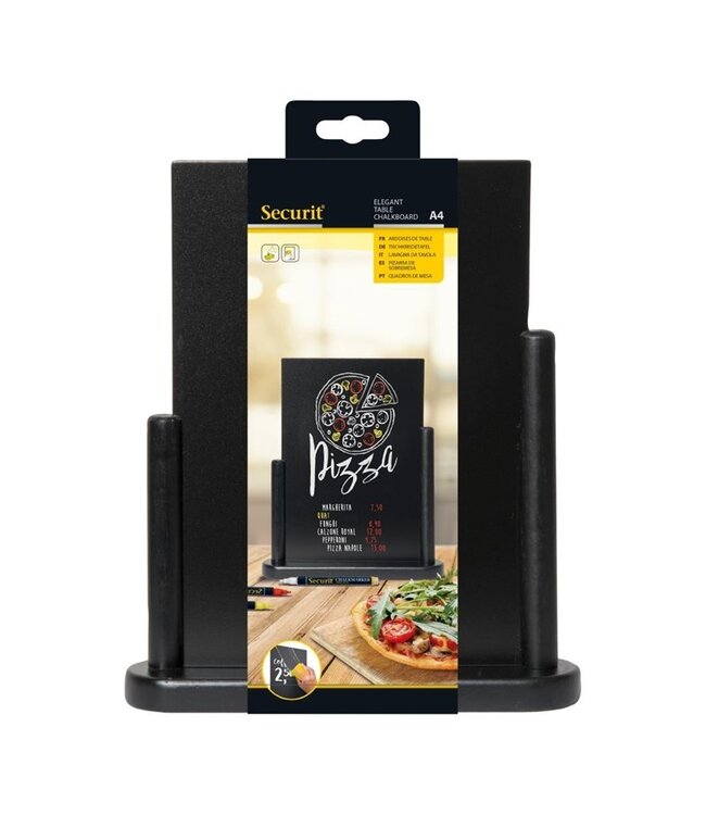 Tafelkrijtbord A4 dubbelzijdig zwart gelakt - Securit