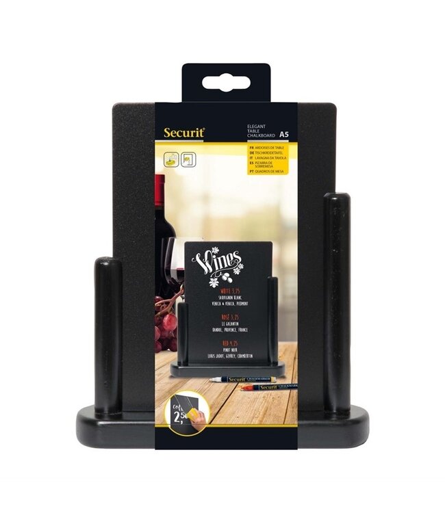 Tafelkrijtbord A5 dubbelzijdig zwart gelakt - Securit