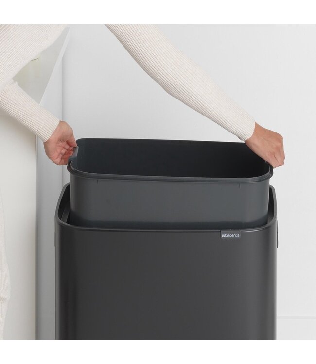 Prullenbak 60 ltr Matt Black Bo Touch Bin - Brabantia