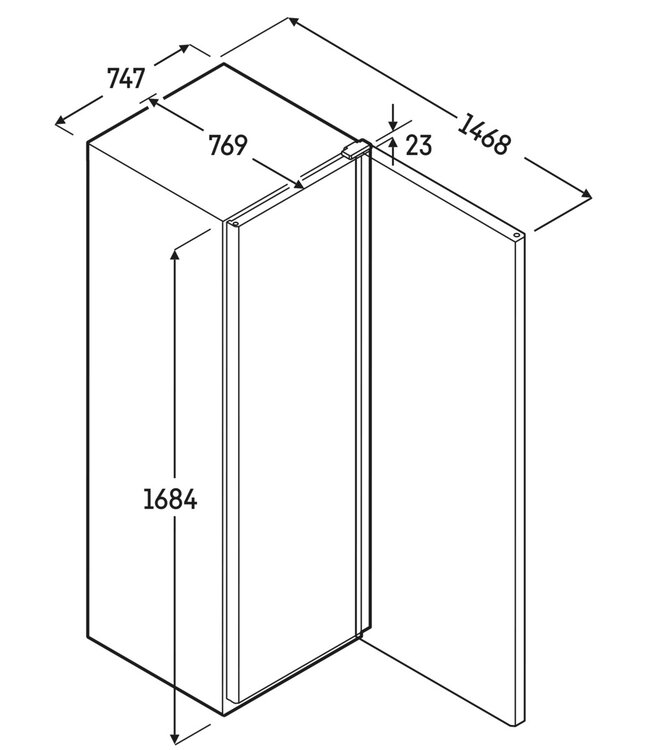 Koelkast 569/432 ltr (br/netto inh.) 747x769x1684 mm (bxdxh) +1°C tot +15°C RVS met glasdeur MRFvd 5511 Performance - Liebherr