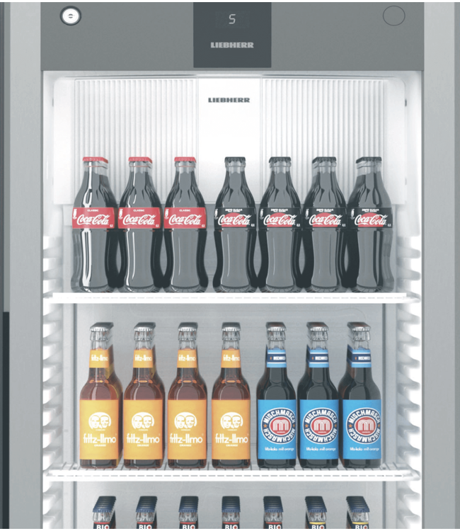 Koelkast 400/286 ltr (br/netto inh.) 597x654x1884 mm (bxdxh) +1°C tot +15°C GRIJS met glasdeur MRFvd 4011 Performance - Liebherr