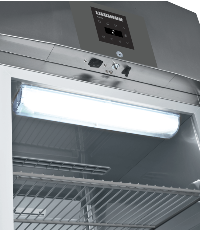 Koelkast 597/365 ltr (br/netto inh.) GN 2/1 700x830x2120 mm (bxdxh) -1°C tot +15°C RVS met glasdeur GKPv 6573 ProfiLine - Liebherr