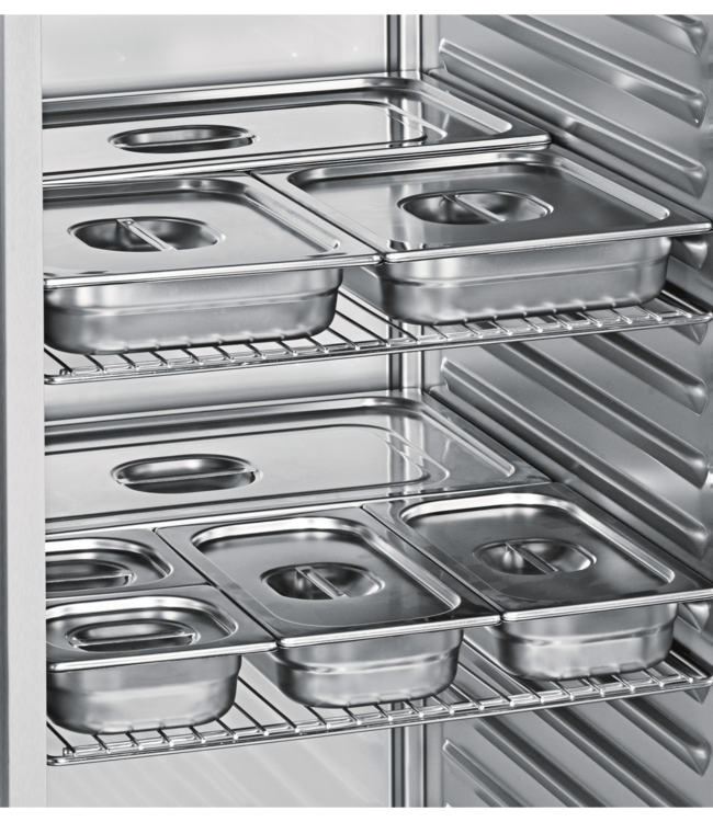 Koelkast 597/365 ltr (br/netto inh.) GN 2/1 700x830x2120 mm (bxdxh) -1°C tot +15°C RVS met glasdeur GKPv 6573 ProfiLine - Liebherr