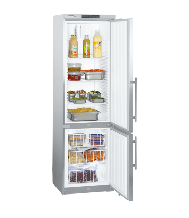 Koel/Vriescombinatie 597x665x2003 mm (bxdxh) K: -1°C tot +15°C / V: -14°C tot -28°C RVS GCv 4060 ProfiLine - Liebherr