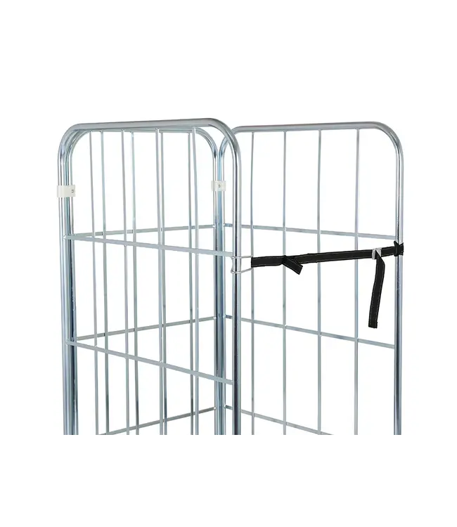 Spanband 1050 x25 mm in lengte verstelbaar nylon zwart met 1 haak