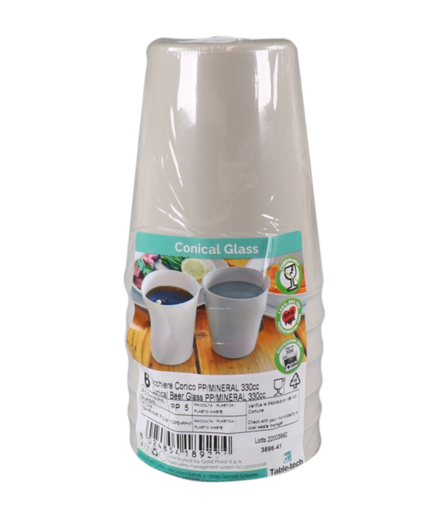 Beker 33 cl taupe - Kunststof | prijs & verp per 6 stuks