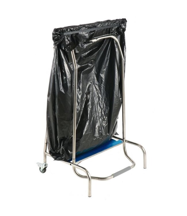 Vuilniszakhouder met pedaalbediening 450 x 600 x 960 mm (bxdxh) - Combisteel