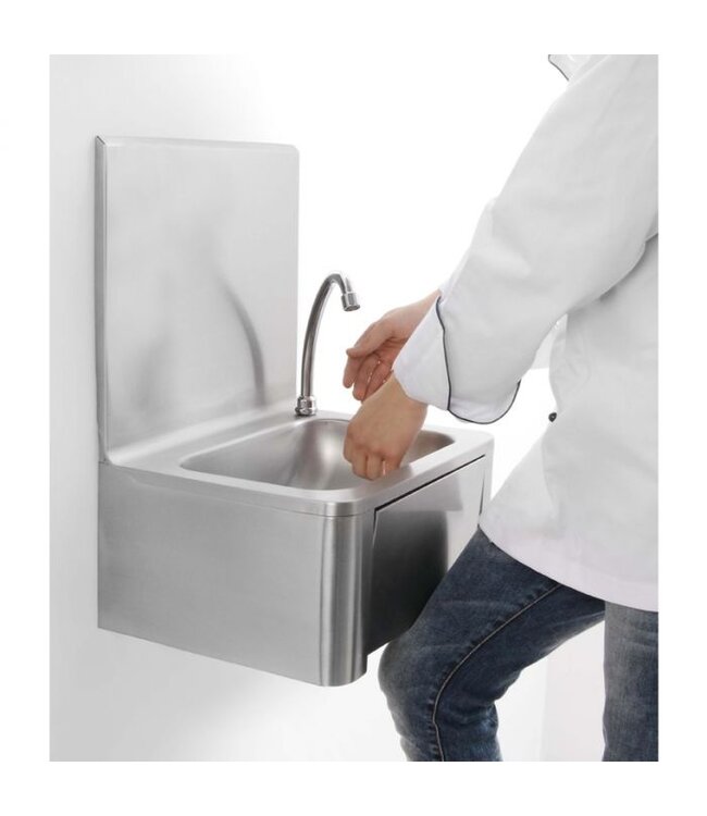Handenwasbak met kniebediening 400 x 330 x 570 mm (bxdxh) - Combisteel