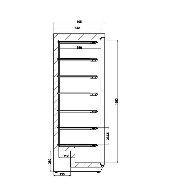 Vrieskast 555 ltr netto 775 x 695 x 1885 mm (bxdxh) Wit - Combisteel