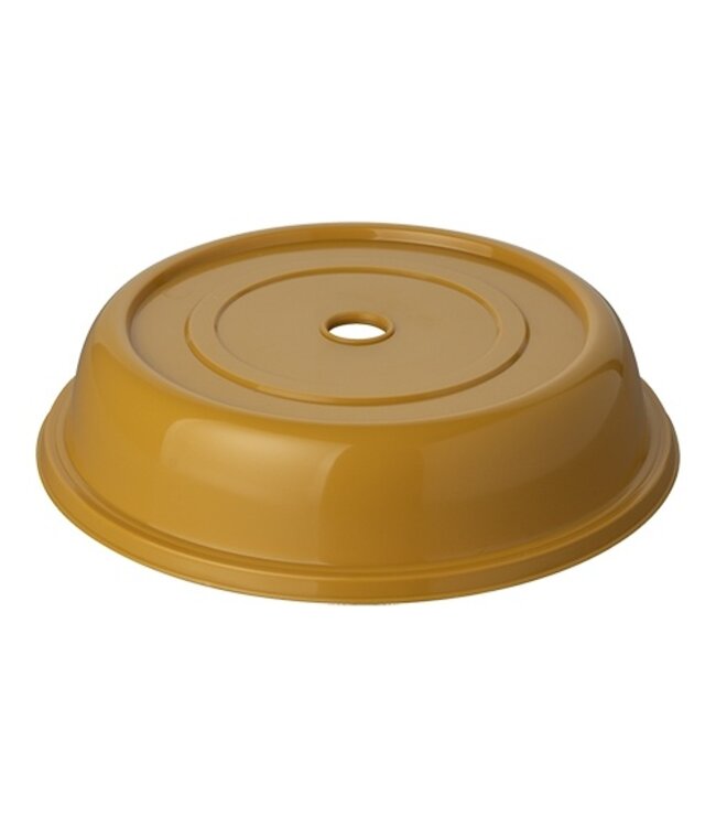 Bordendeksel 270 mm voor borden max Ø255 mm magnetronbestendig PP kunststof geel met vingergat