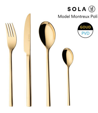 Sola Tafelvork 202 mm rvs 18/10 Montreux goud - Sola | prijs & verp per 12 stuks