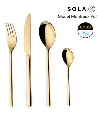 Sola Cocktailvork 150 mm rvs 18/10 Montreux goud - Sola | prijs & verp per 12 stuks
