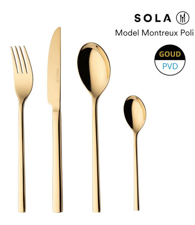 Taartschep 242 mm rvs 18/10 Montreux goud - Sola | prijs & verp per 6 stuks