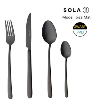 Sola Slalepel 216 mm rvs 18/0 Ibiza mat zwart - Sola | prijs & verp per 6 stuks