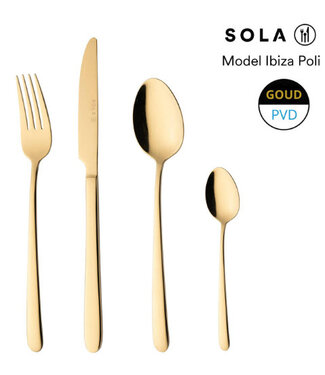 Sola Tafellepel 203 mm rvs 18/0 Ibiza goud - Sola | prijs & verp per 12 stuks