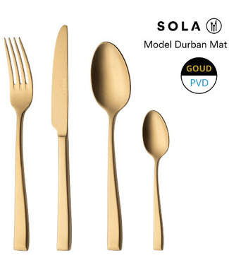 Sola Dessertlepel 187 mm rvs 18/10 Durban mat goud - Sola | prijs & verp per 12 stuks