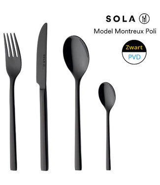 Sola Tafelvork 202 mm rvs 18/10 Montreux zwart - Sola | prijs & verp per 12 stuks