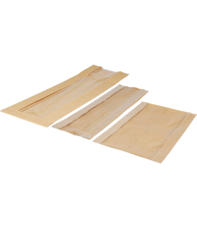 Vensterzak 280x160/40 mm (hxbxd) bruin kraftpapier/PP | prijs & verp per 600 stuks