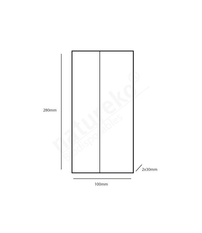 Vensterzak 280x100/60 mm (hxbxd) bruin Paperwise/PLA | prijs & verp per 500 stuks