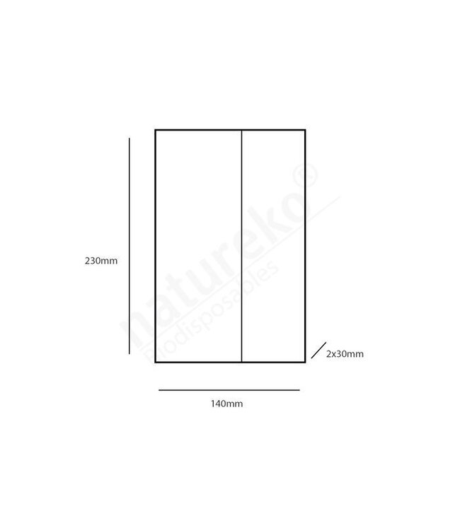 Vensterzak 230x140/60 mm (hxbxd) bruin Paperwise/PLA | prijs & verp per 500 stuks