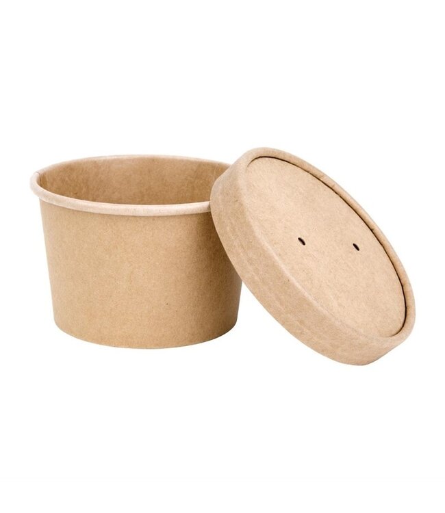 Deksel disp karton/PLA Ø100x(h)17 mm voor soepbekers 23cl 34cl 45cl Fiesta | prijs & verp per 500 stuks