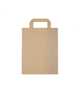 Tas papier 22/10x28 cm (b/dxh) 70gr/m² snacktas bruin platte greep | prijs & verp per 250 stuks