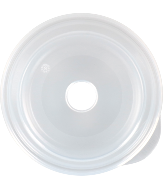 Dome deksel reusable Ø90 mm transparant MET GAT - Circ | prijs & verp per 10 stuks