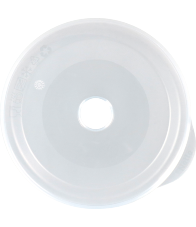 Platte deksel reusable Ø90 mm transparant MET GAT - Circ | prijs & verp per 10 stuks