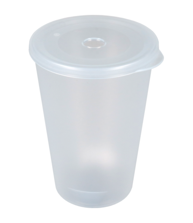 Platte deksel reusable Ø90 mm transparant MET GAT - Circ | prijs & verp per 10 stuks