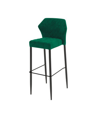 Essentials Barkruk stapelbaar groen velvet gestoffeerd brandvertragend 50x47x105cm (lxbxlh) Louis - Essentials | prijs & verp per 2 stuks