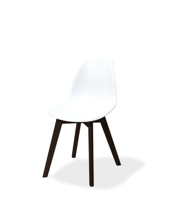 Stapelbare stoel wit berkenhouten frame en kunststof zitting 47x53x83cm (lxbxlh) Keeve - Essentials | prijs & verp per 4 stuks