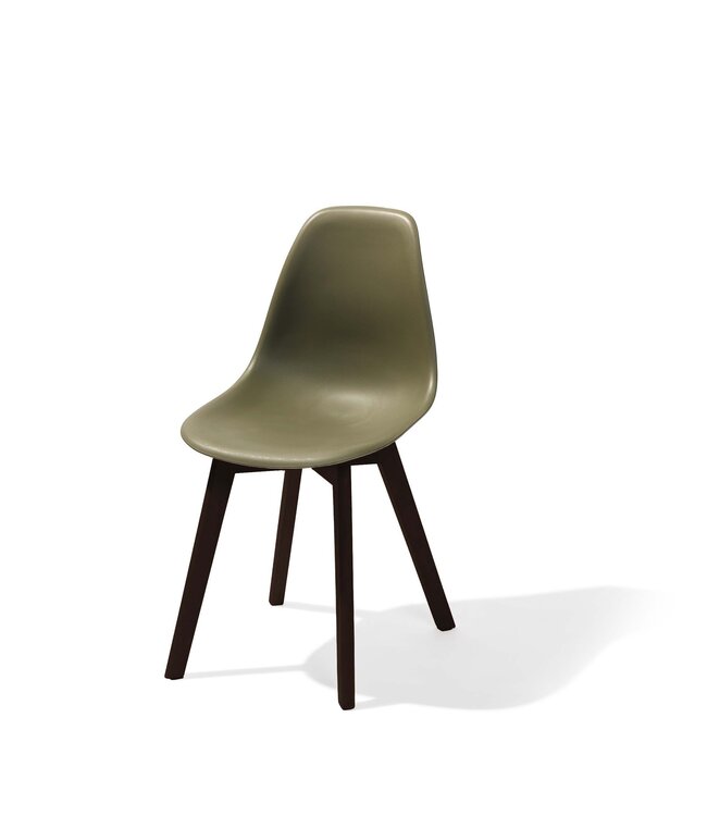 Stapelbare stoel groen berkenhouten frame en kunststof zitting 47x53x83cm (lxbxlh) Keeve - Essentials