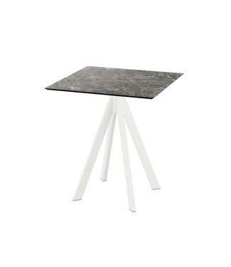 Essentials Terrastafel wit frame + Galaxy Marble HPL 70x70 cm Infinity - Essentials