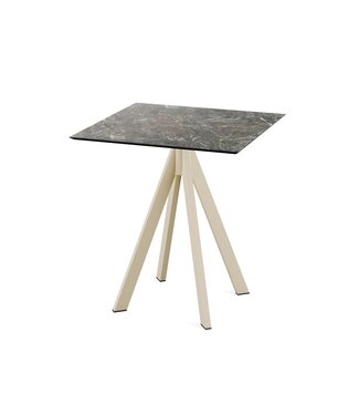 Essentials Terrastafel zand frame + Galaxy Marble HPL 70x70 cm Infinity - Essentials