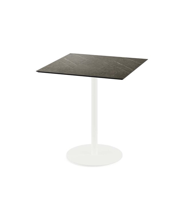 Terrastafel wit frame + Midnight Marble HPL 70x70 cm Urban - Essentials