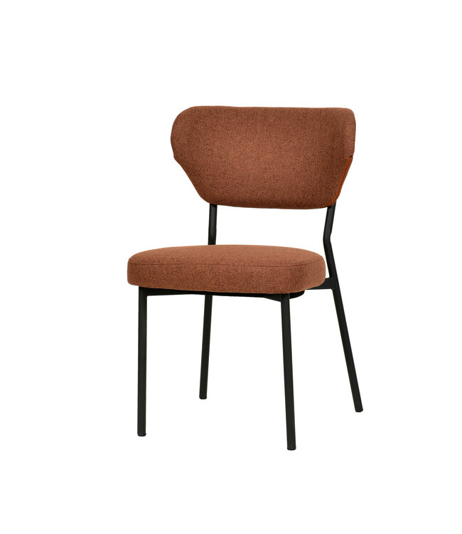 Stapelbare stoel gestoffeerd - Bruin Duko - Essentials | prijs & verp per 2 stuks
