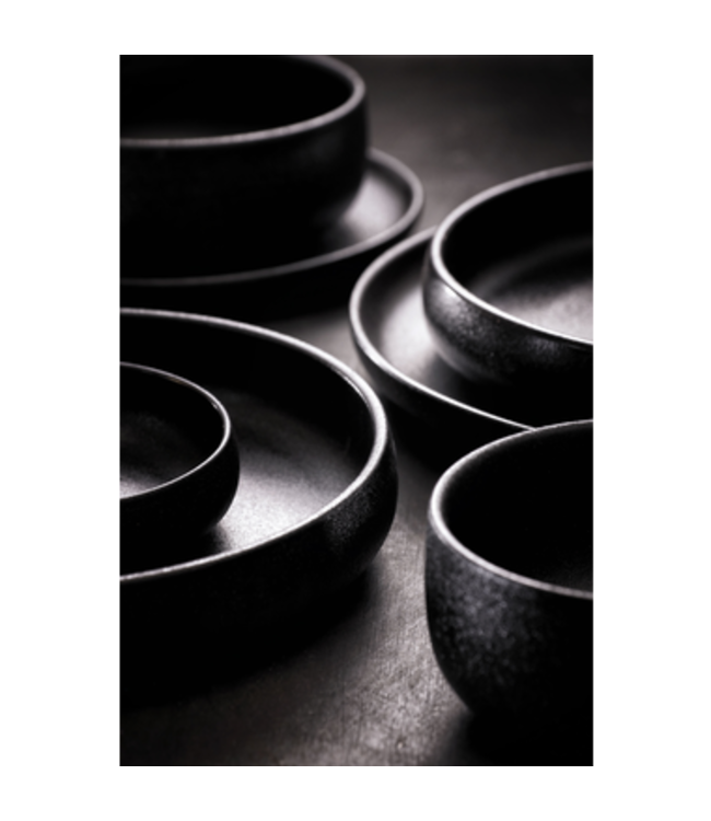 Bord 190 mm zwart Universe - Maastricht Porselein | prijs & verp per 6 stuks