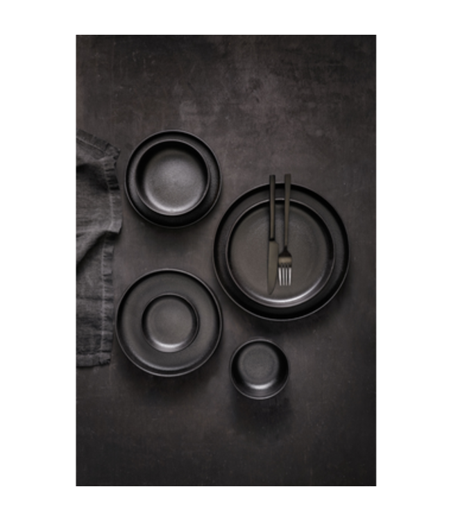 Bord 190 mm zwart Universe - Maastricht Porselein | prijs & verp per 6 stuks