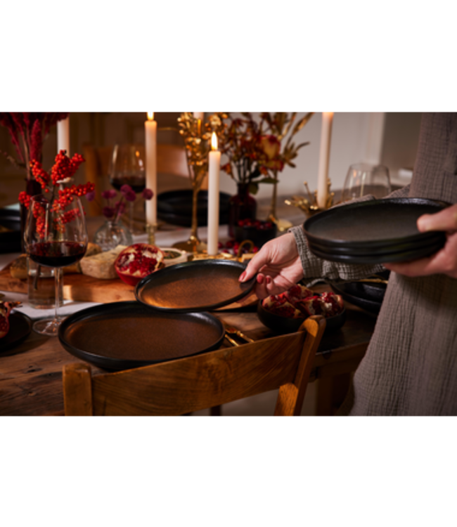 Bord 190 mm zwart Universe - Maastricht Porselein | prijs & verp per 6 stuks