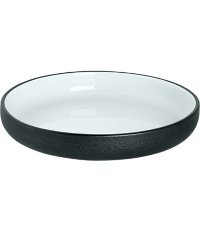 Bord 200x(h)35 mm diep zwart-wit Cosmic - Maastricht Porselein | prijs & verp per 6 stuks