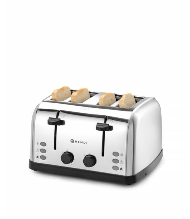 Toaster 4 sleuven 295x335x180 mm (bxdxh) 240V-1.500W - Hendi