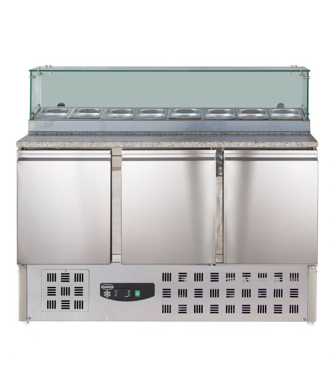 Pizzawerkbank 3 deuren 1368x700x1180 mm (bxdxh)  Compact Line - Combisteel